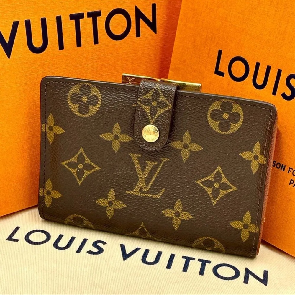 Authentic Louis Vuitton Monogram Porte Monnaie Billets Viennois Kisslock Wallet